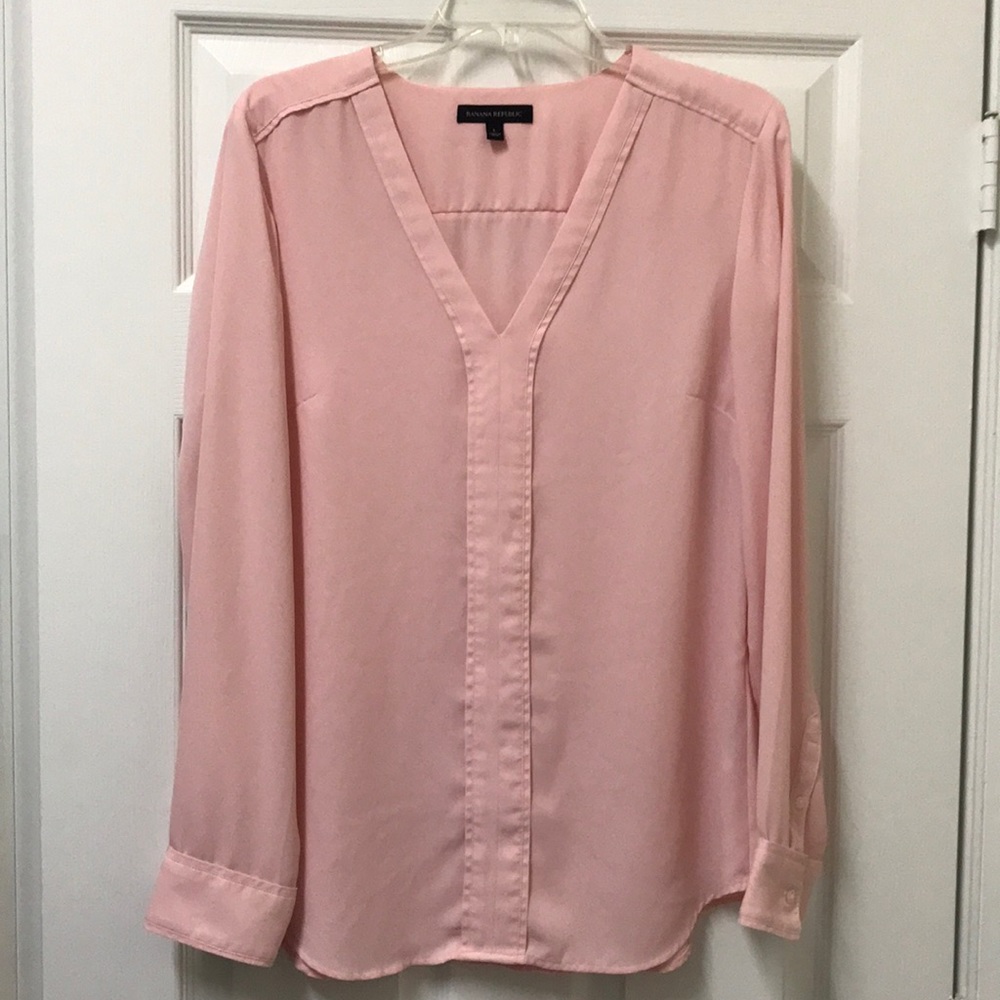 Banana Republic Pink Long Sleeve Blouse - L